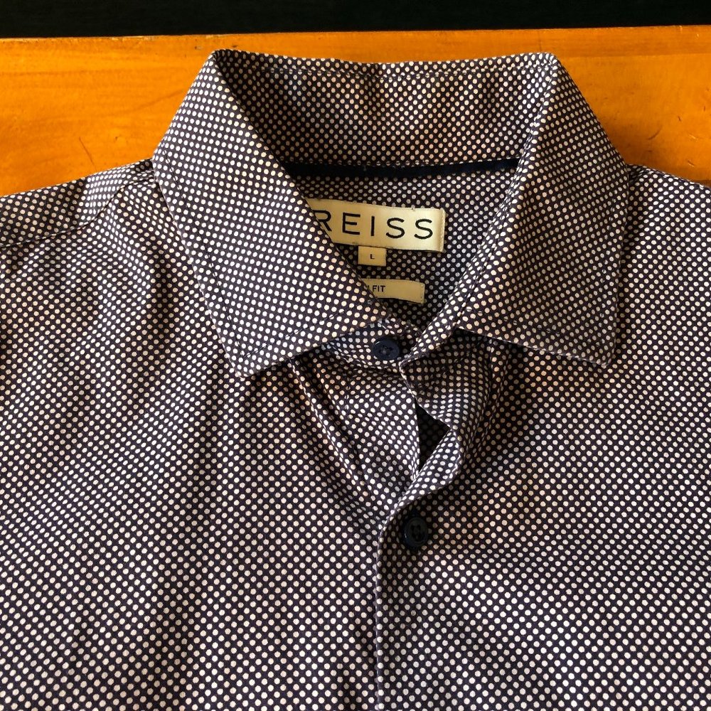 Reiss Mens Dark Blue Button Down